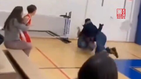 Dad Breaks Up Fight At Kid's Basketball Game Only To Get Leveled By Another Parent