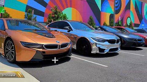 Chrome wrapped BMW M4 and 2 BMW I8s #shorts