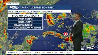 Tropical Depression Fred 5AM Friday