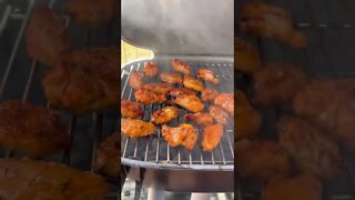 Smoked honey buffalo grilled chicken wings