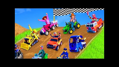 The Kids Host A Toy Car Race🛵🚒🚂