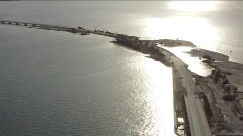 Emergency vehicles uses temporary Sanibel Causeway