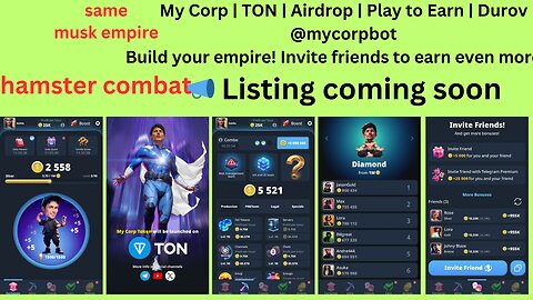 My Corp | TON | Airdrop | Play to Earn | 🔥 📣 Listing coming soon