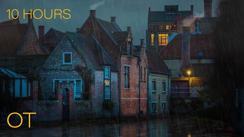 Thunderstorm in Bruges | Soothing Thunder & Rain Sounds For Sleeping | Relaxation | Study | 10 Hours