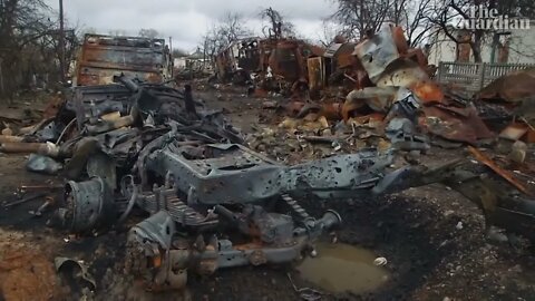 Ukraine drone footage shows scale of destruction in Chernihiv