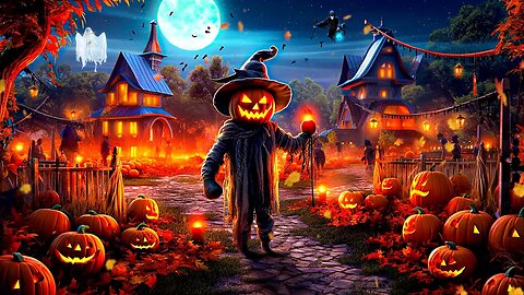 Autumn Village Ambience 🎃Halloween Ambience Music 🎃 Spooky Music & Halloween Sounds