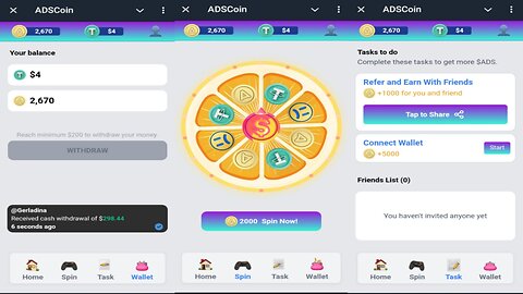 ADSCoin | Invite Your Friends And Earn 1-100USDT | New Telegram Airdrop Mining Bot