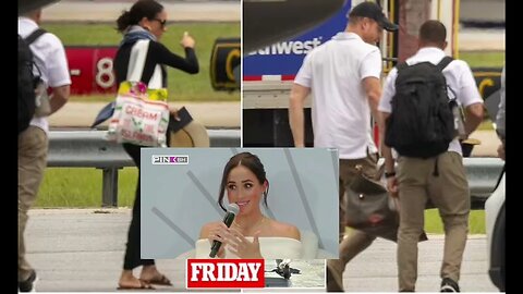 Harry and Meghan are seen arriving in Atlanta on a private plane after enjoying romantic weekend