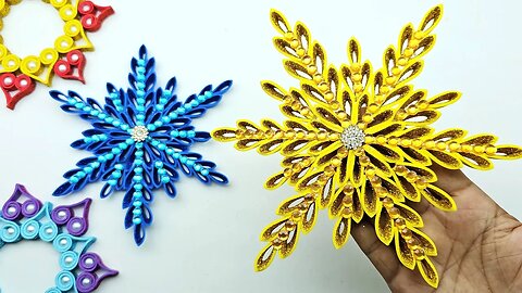 Glitter Foam Sheet Crafts | Easy & Quick Christmas Snowflake Making | Handmade Christmas Ornaments