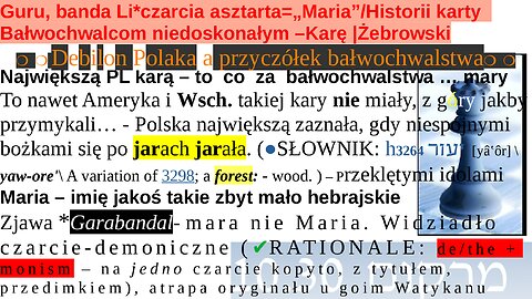 Guru, banda Li*czarcia asztarta=„Maria”/Historii karty Bałwochwalcom niedoskonałym –Karę |Żebrowski