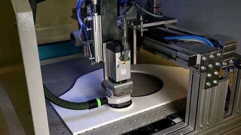 Sanding and polishing of a contour panel with window cutout- Gottschild portal robot HBS 2600 C