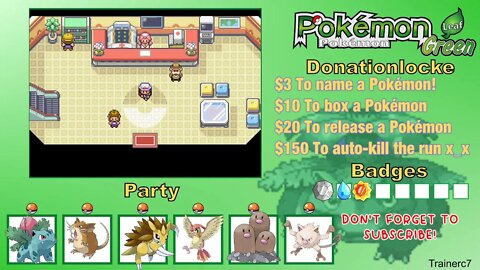 LIVE! Pokémon LeafGreen DonationLocke - No mic