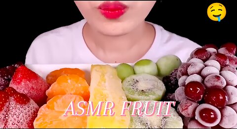 ASMR FROZEN FRUITS STRAWBERRY, GRAPES, KIWI, PINEAPPLE