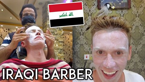 Iraqi Barber Experience in BASRA, IRAQ + Street Food | Travel Vlog أمريكي يزور البصرة في العراق