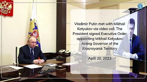 Vladimir Putin met with Mikhail Kotyukov via video call