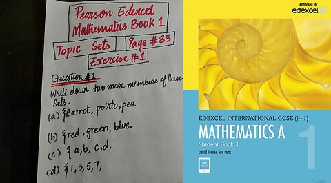 Pearson Edexcel Gcse (9-1) mathematics book 1 | Sets | Exersise no 1 | page no 85 | in English