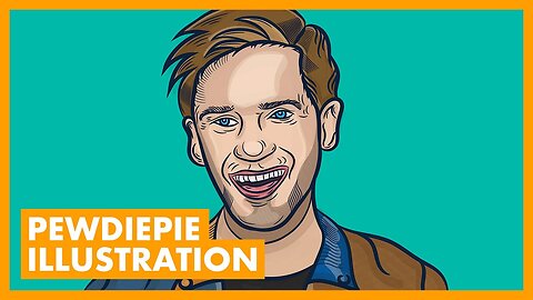 Pewdiepie illustration in Adobe Illustrator