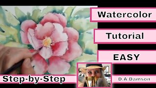 Watercolor Painting - Flower-Tutorial Step by Step