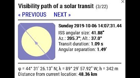 ISS transits the sun 10-06-19