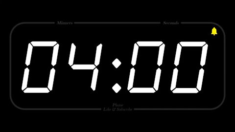 4 MINUTES TIMER WITH ALARM Full HD COUNTDOW