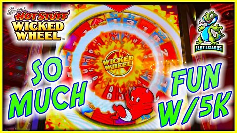 ACTION PACKED FUN WITH 5K!!! COME ON GRAND! Smokin' Hot Stuff Wicked Wheel Slot 1ST TIME!