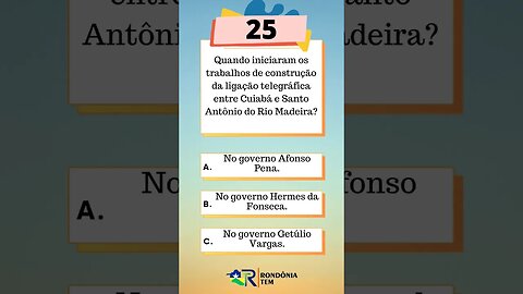 Teste seus conhecimentos sobre história de Rondônia. #quiz #estudos #concursospúblicos