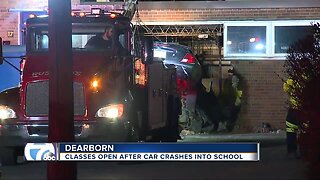 Classes open after car crashes into school in Dearborn