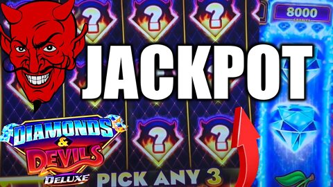 DIAMOND WINNER JACKPOT ON THE NEW DIAMONDS & DEVILS DELUXE SLOT MACHINE!