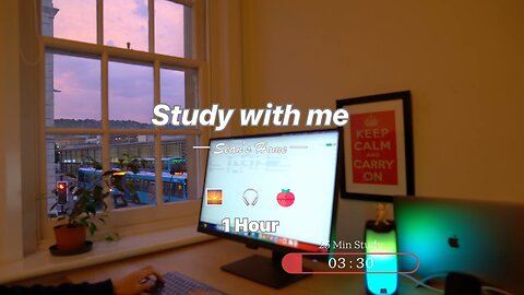 1-Hour Study with Me in a beautiful evening | Pomodoro, Lofi | Day 2