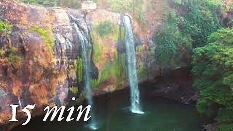 15 Minutes. Twin Waterfall, Meditation Music, Yoga Music, Zen Music, Soothing Music, Calming Music