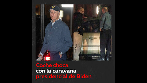 Un coche choca con un vehículo de la caravana de Biden