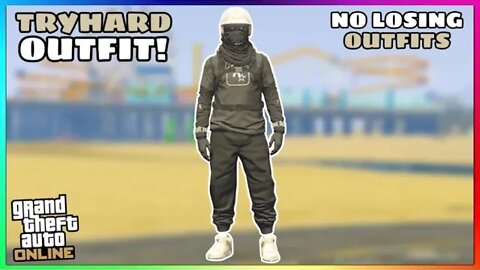 Easy Black Joggers Ripped Shirt Glitch Tryhard Modded Outfit (No Transfer) (GTA Online)