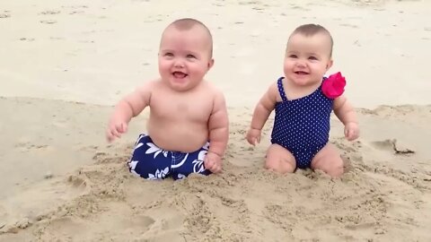 Try Not To Laugh Funniest Babies on the Beach Pew Baby 3