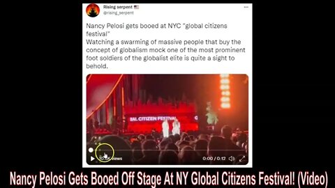 Nancy Pelosi Booed Off Stage At Global Citizens Festival! (Videos)