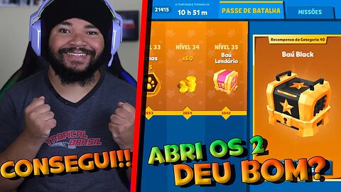 ABRI 1 BAÚ BLACK E 1 BAÚ LENDÁRIO DO PASSE PREMIUM DO ZOOBA E GANHEI ISSO!