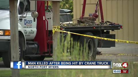 Man dies after getting pinned between truck and forklift