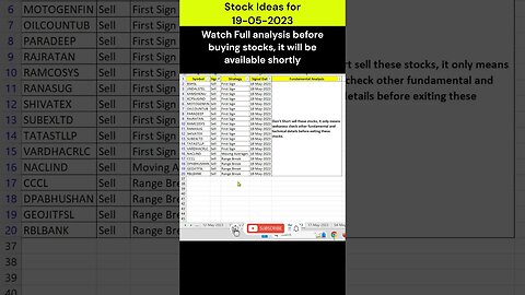 #stocks for #investment on 19-05-2023 #shorts #money #profit #stockmarket #trading #stockanalysis