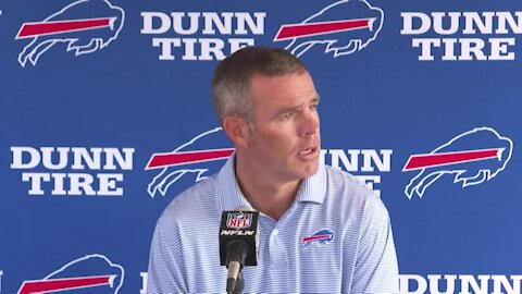 Buffalo Bills GM Brandon Beane speaks on the first day of training camp