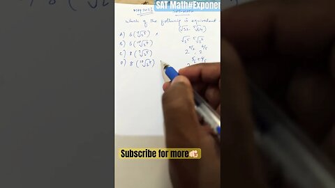 SAT problem on Exponents🏹👌 #youtubeshorts #mathtrick #satmath