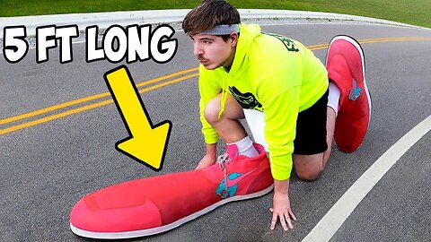 I Ran A Marathon In The World's Largest Shoes #mr.beast #mr.beastGaming #mr.beastvidoe