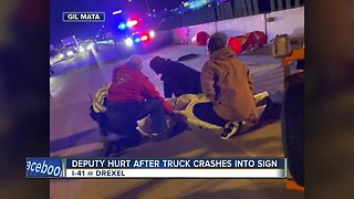 Deputy injured in freeway accident now recovering at local hospital