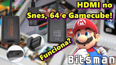 Adaptador HDMI para saída multi out dos consoles Nintendo - Super Nintendo / Nintendo 64 / Gamecube