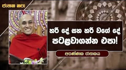 01) හරි දේ සහ හරි වගේ දේ පටලවාගන්න එපා! (අපණ්ණක ජාතකය) ජාතක කතා