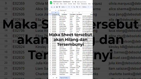 Menyembunyikan dan Menampilkan Sheet - Google Sheets Tips & Tricks #belajaronline #googlesheets