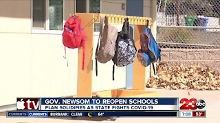 Governor Gavin Newsom to reopen schools, plan solidifies as state fights COVID-19