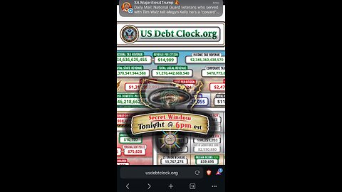 US Debt Clock Secret window 08/09/2024