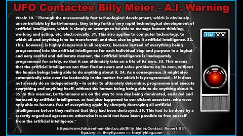 Billy Meier UFO Contact Reports - Artificial Intelligence