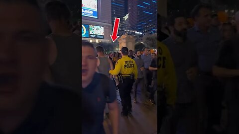 Dude Yells At Camera! 😤🤬 #LasVegas #Vegas #bellagiofountains #drunks #police #cops #arrested #fyp