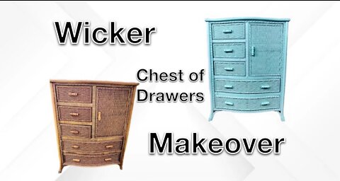 WICKER CHEST OF DRAWERS MAKEOVER/ FURNITURE RESTORATION