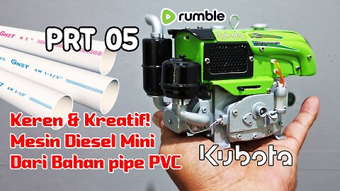 05- Easy Way to Make a Mini Kubota Diesel Engine from PVC Pipe - Creative DIY!